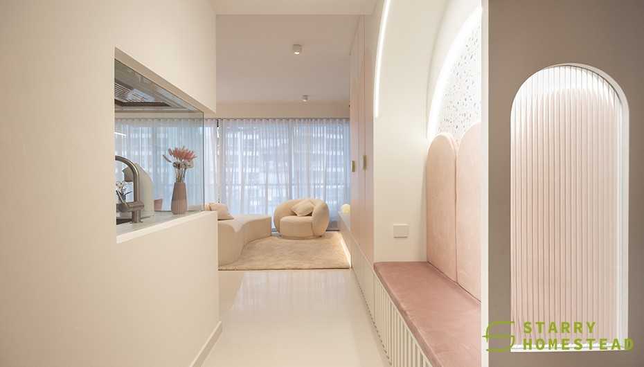 Scandinavian Living Room with Flooring and Lighting