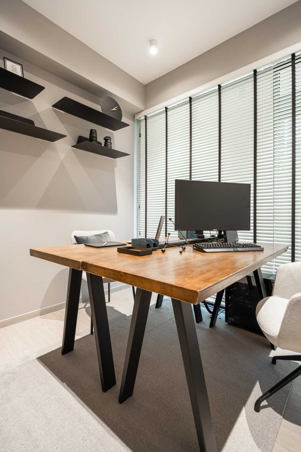 Modern Study with Desk and Desk Chairs