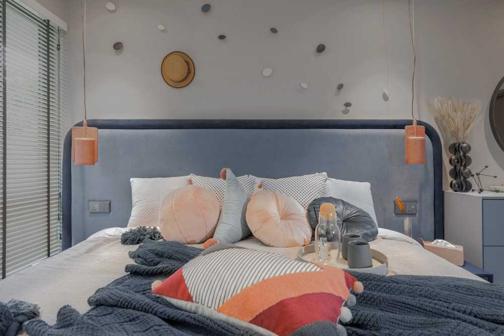 Modern Bedroom with Bedside Table and Bedroom Dresser