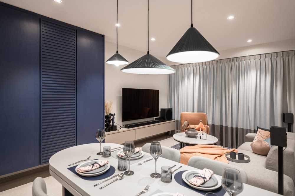 Modern Living Room with TV Console and Sofa