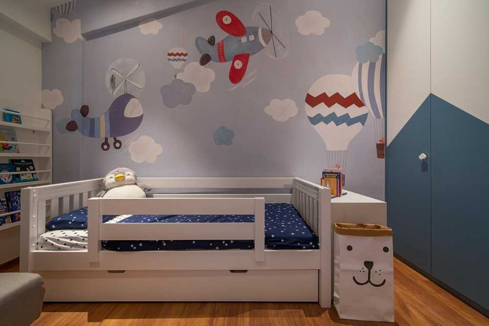 Modern Kids Room with Built-in Bed and Children's Storage