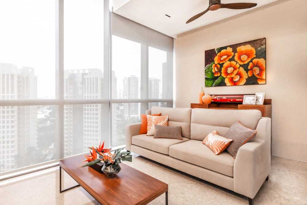 Modern Living Room with Cove Lighting and Sofa