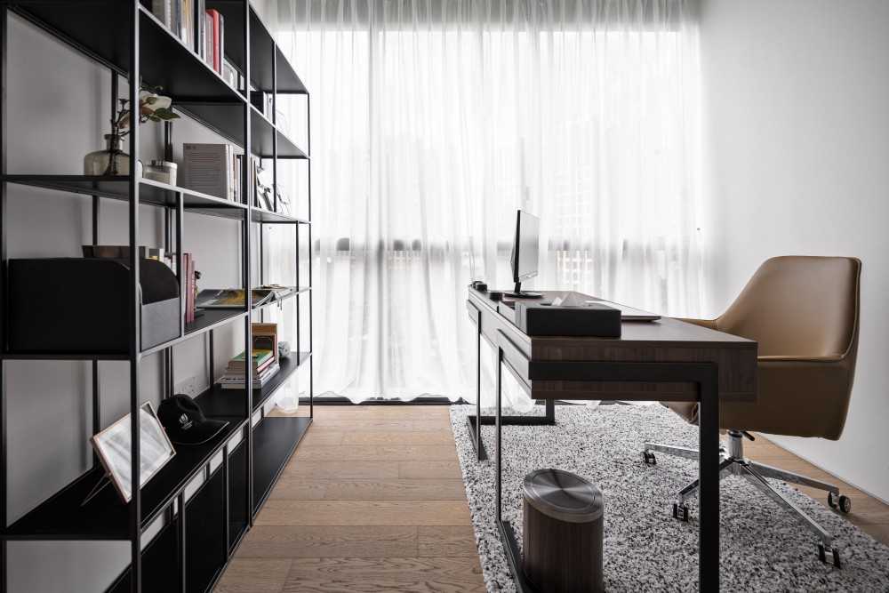Contemporary Study with Bookshelf and Desk