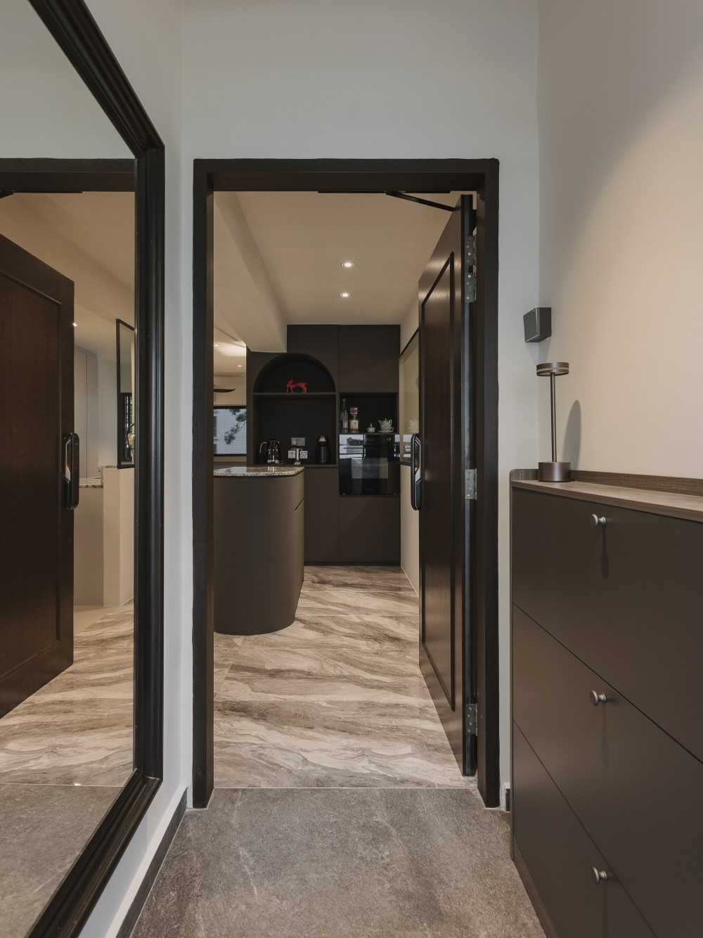 Modern Entryway with Mirror and Shoe Rack