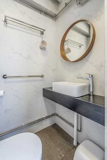 Scandinavian Bathroom with Mirror and Wall Mirror