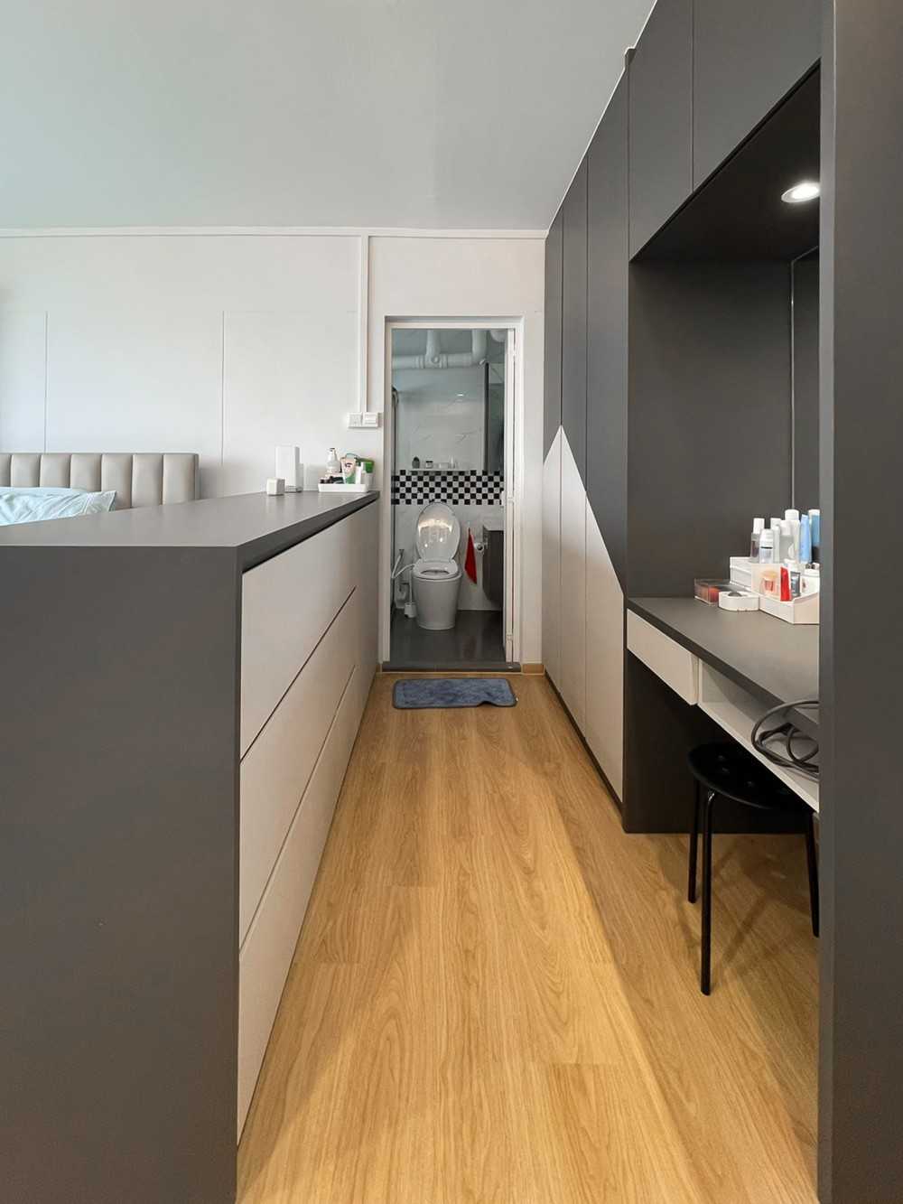 Scandinavian Bedroom with Wardrobe and Bedroom Dresser