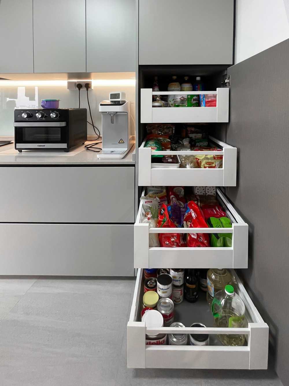 Scandinavian Kitchen with Sideboard and Storage Cabinets