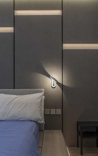 Scandinavian Bedroom with Platform Bed and Built-in Bed