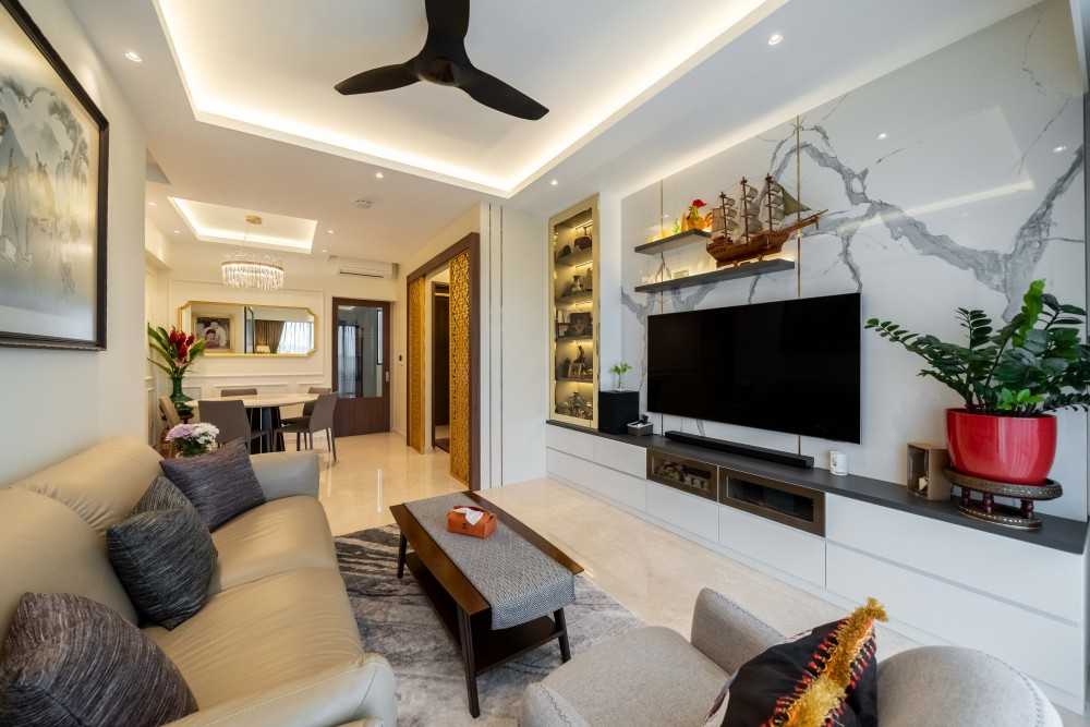 Modern Living Room with TV Console and Sofa