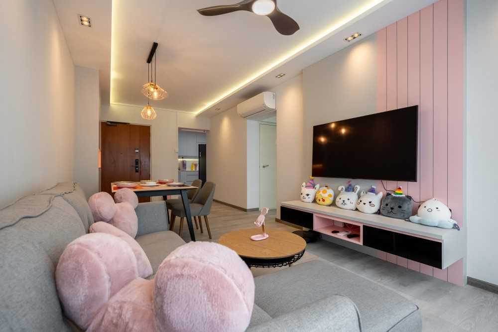 Contemporary Living Room with Vinyl Flooring and Wood Flooring