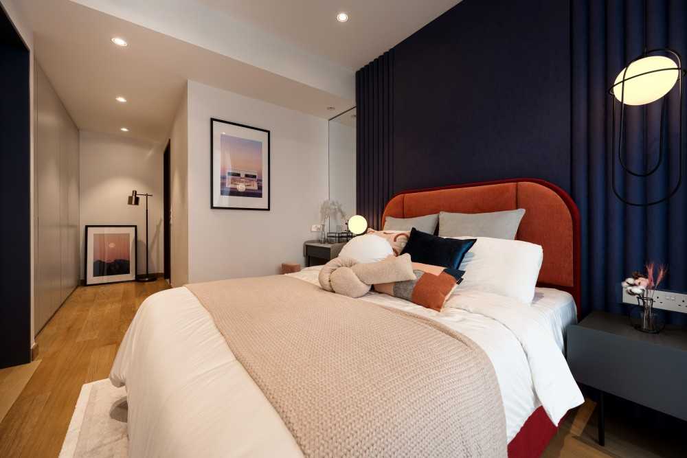 Contemporary Bedroom with Built-in Bed and Queen Bed