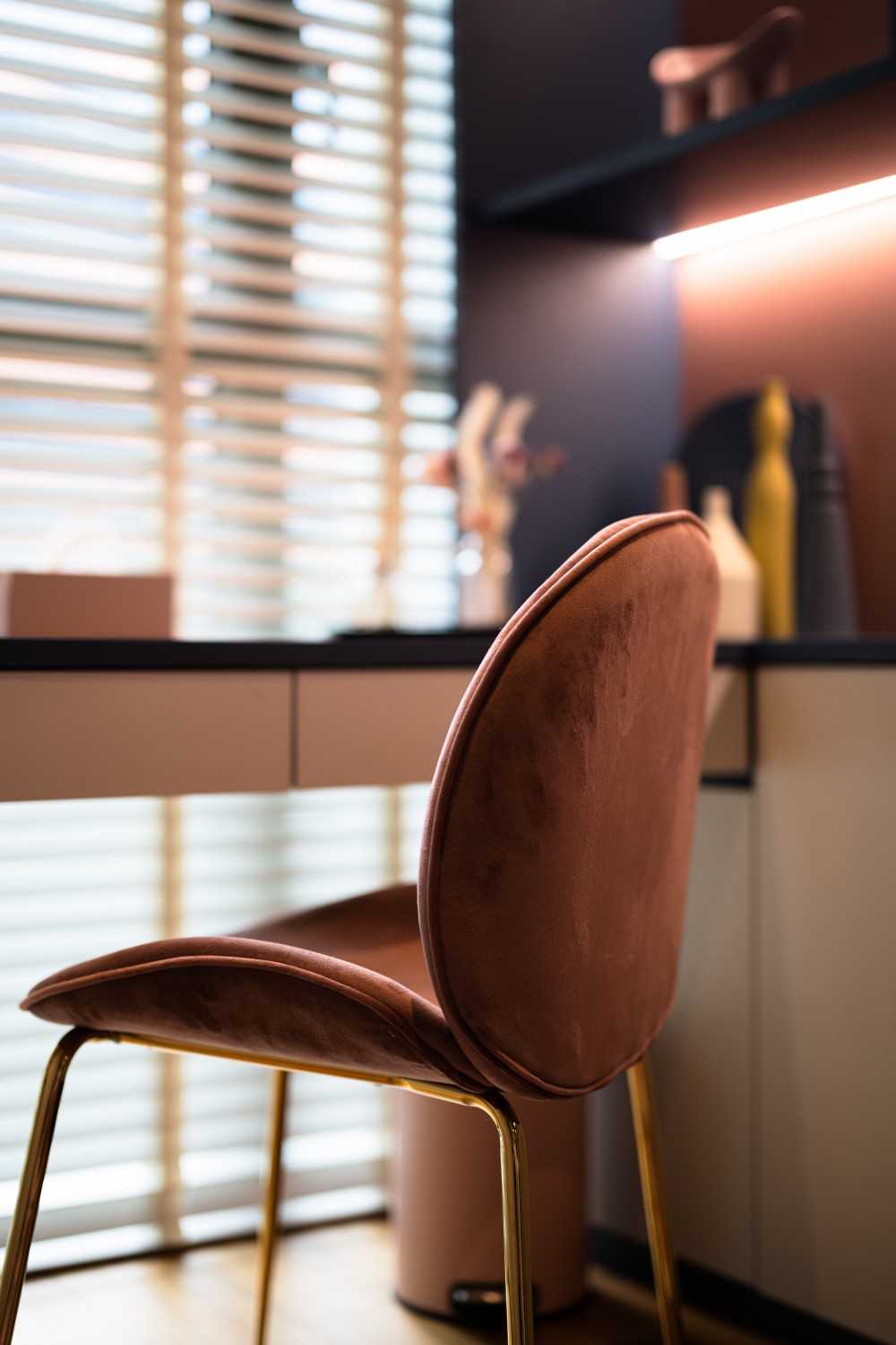 Contemporary Study with Cove Lighting and Desk Chairs