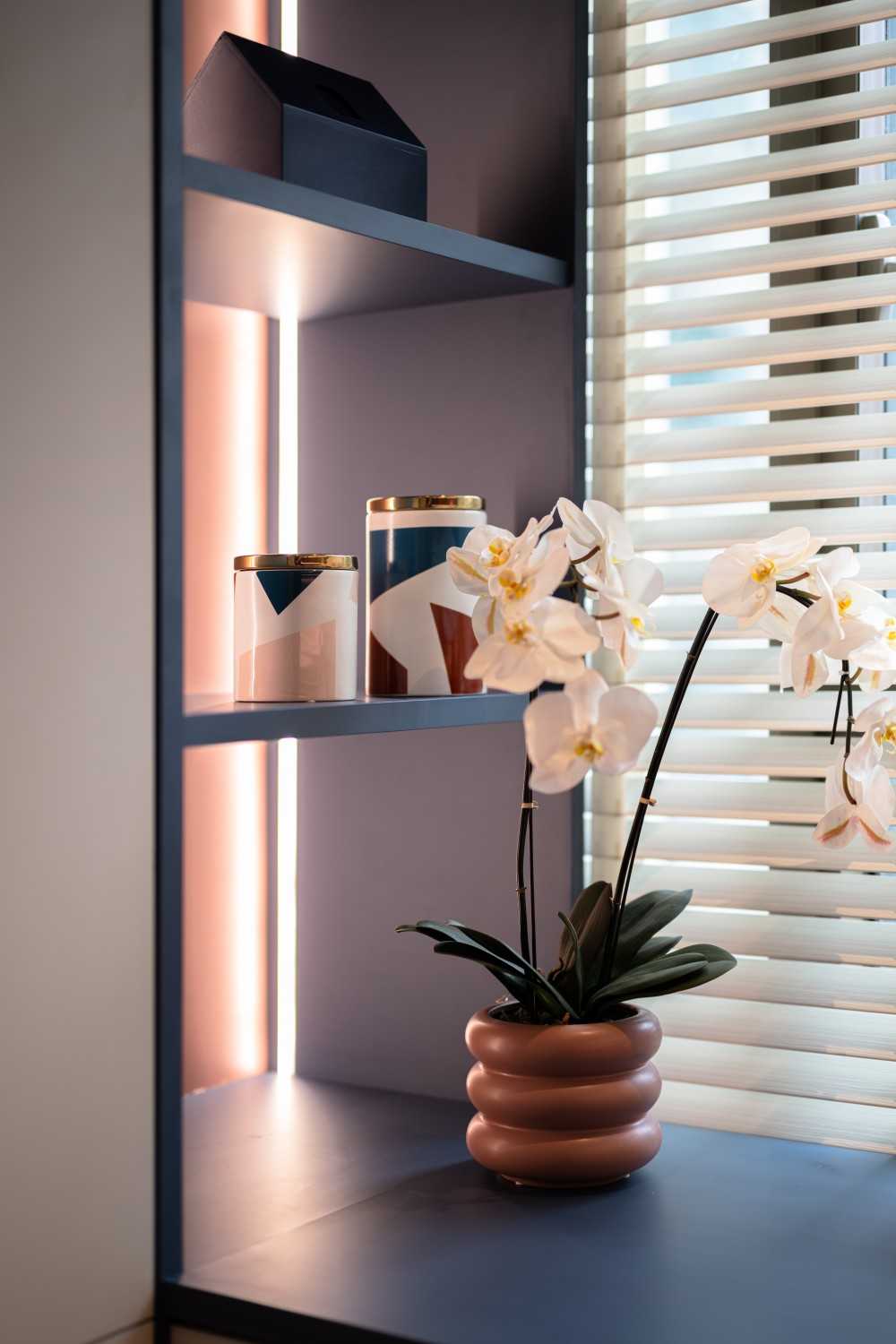 Contemporary Study with Storage Cabinets and Bookcases