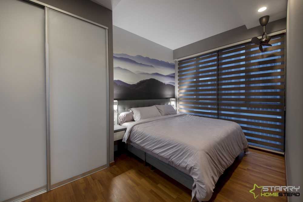 Eclectic Bedroom with Wardrobe and Sliding Wardrobe