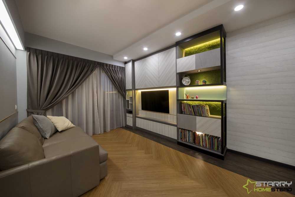 Eclectic Living Room with TV Console and Sofa