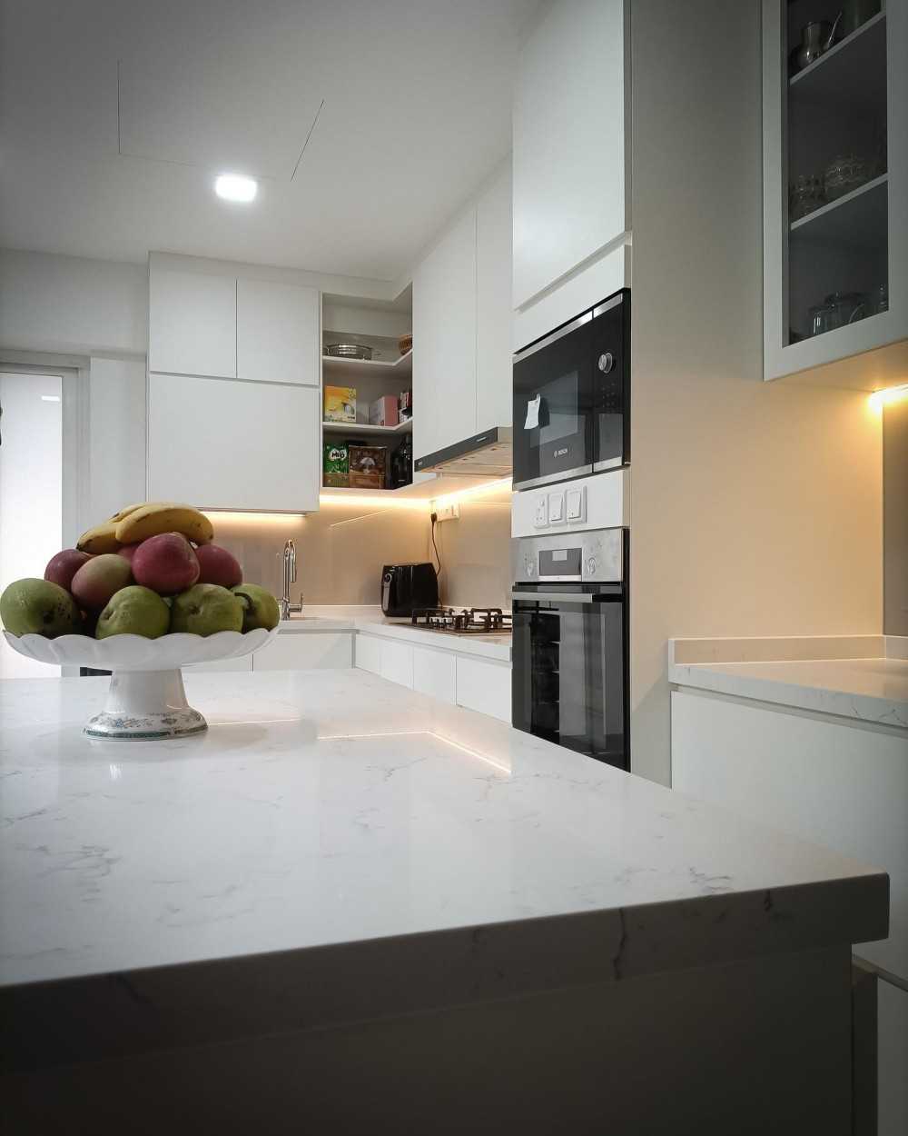 Minimalist Kitchen with Countertop and Vinyl Flooring