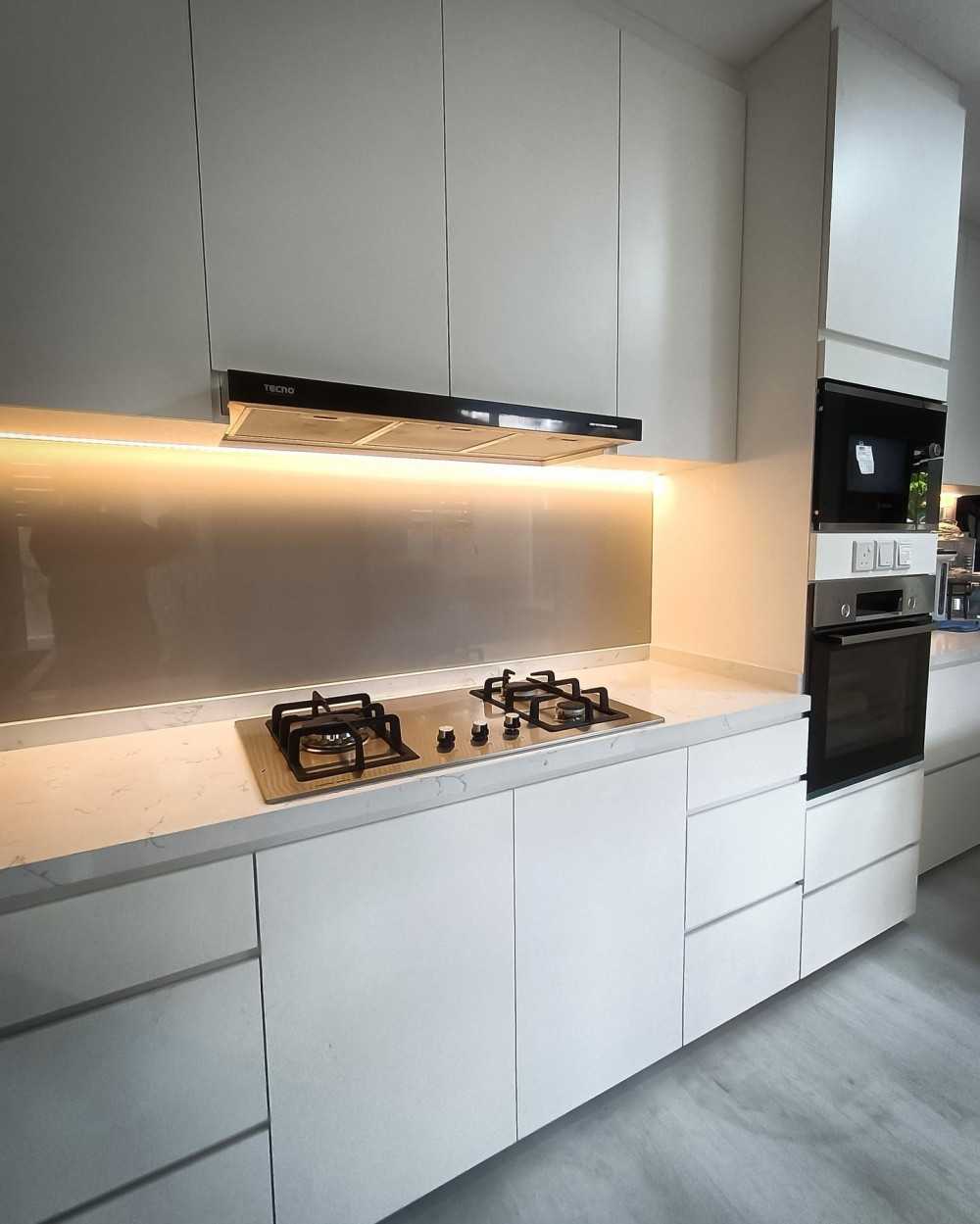 Minimalist Kitchen with Countertop and Vinyl Flooring