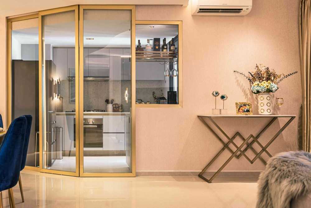 Modern Foyer with Artwork and Console Table