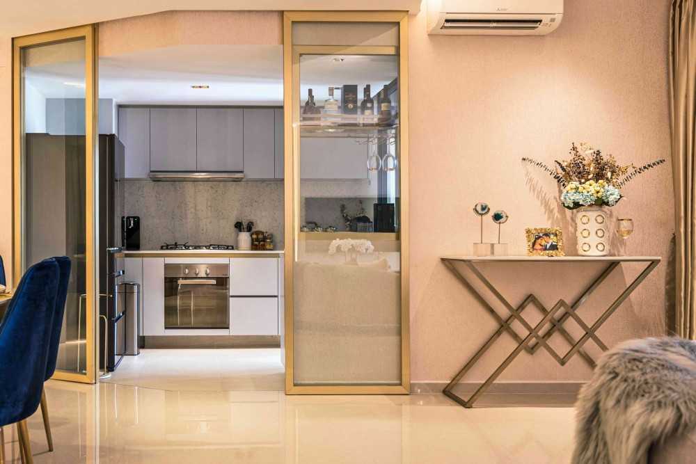 Modern Foyer with Artwork and Console Table