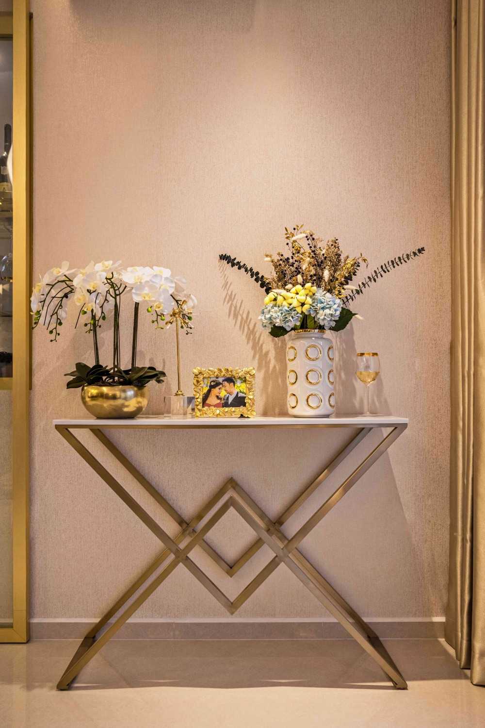 Modern Foyer with Artwork and Console Table