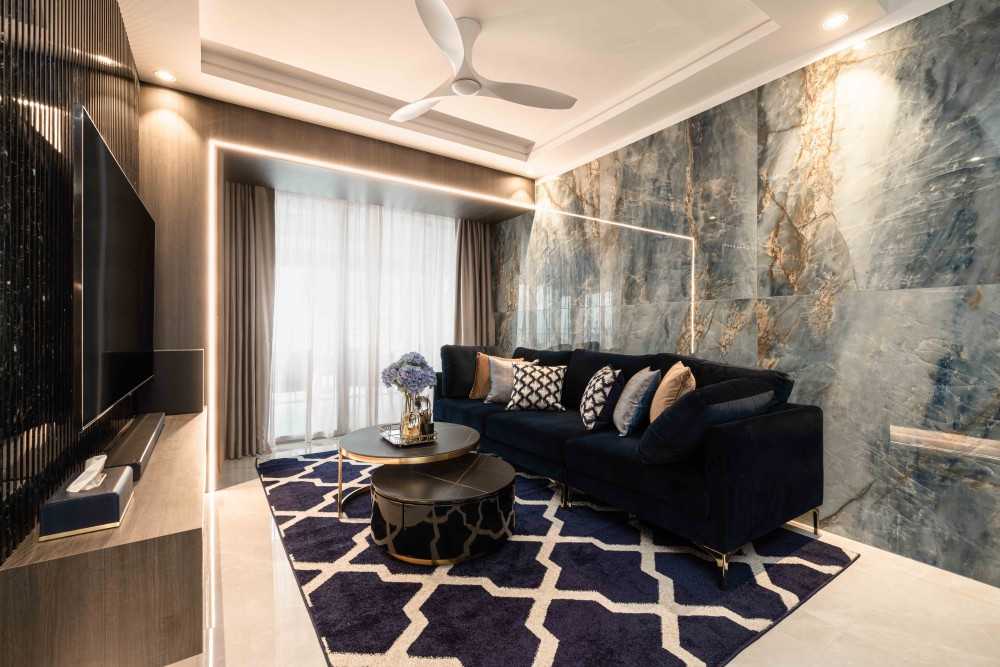 Modern Living Room with Feature Wall and Coffee Table