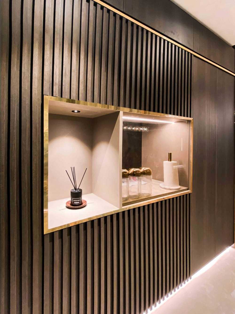 Modern Entryway with Mirror and Seating Bench