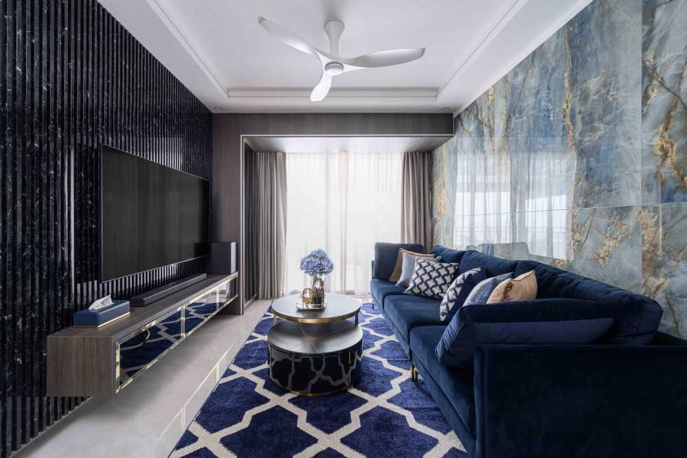 Modern Living Room with Feature Wall and Sofa