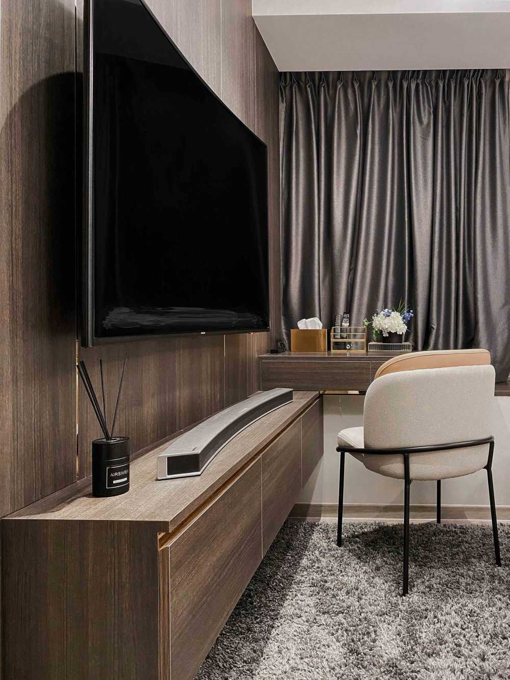 Modern Bedroom with Built-in Bed and Bedside Table