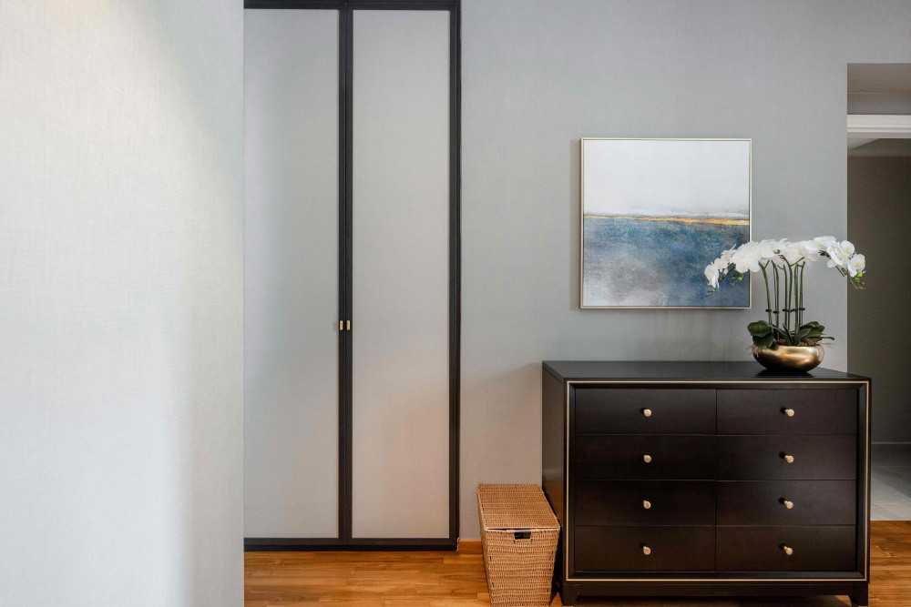 Modern Foyer with Artwork and Console Table