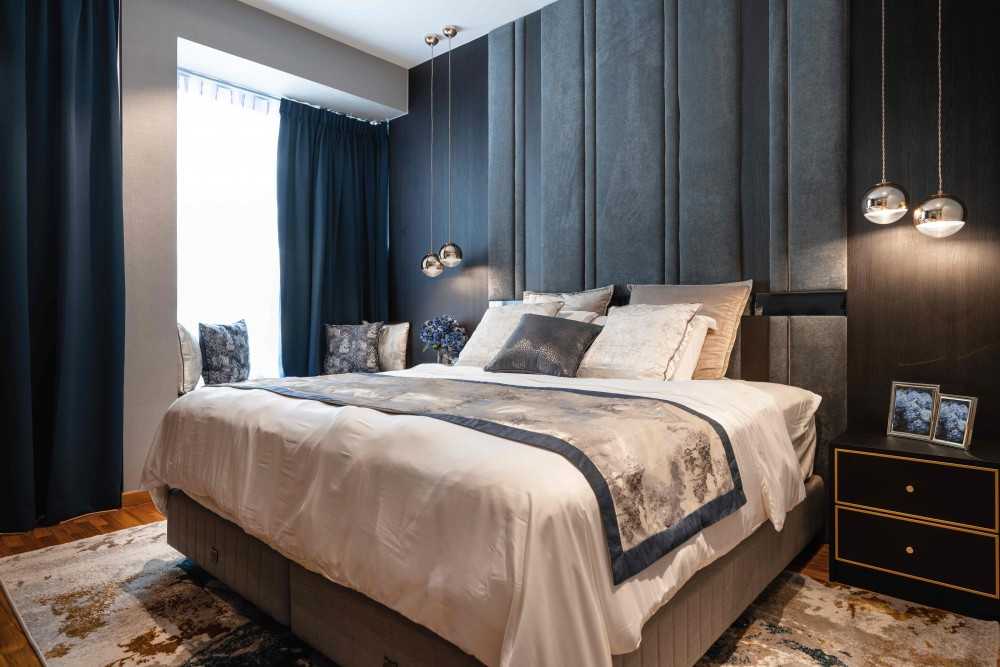 Modern Bedroom with Built-in Bed and Bedside Table