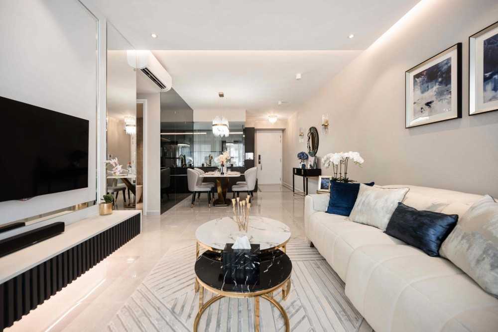 Modern Living Room with Cove Lighting and Coffee Table