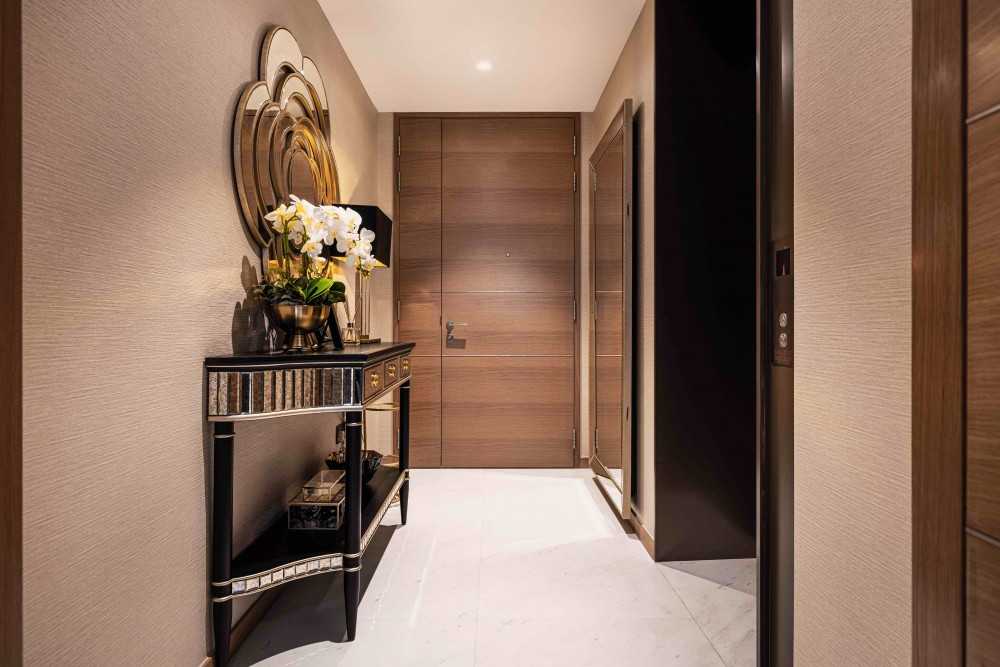 Modern Entryway with Mirror and Console Table
