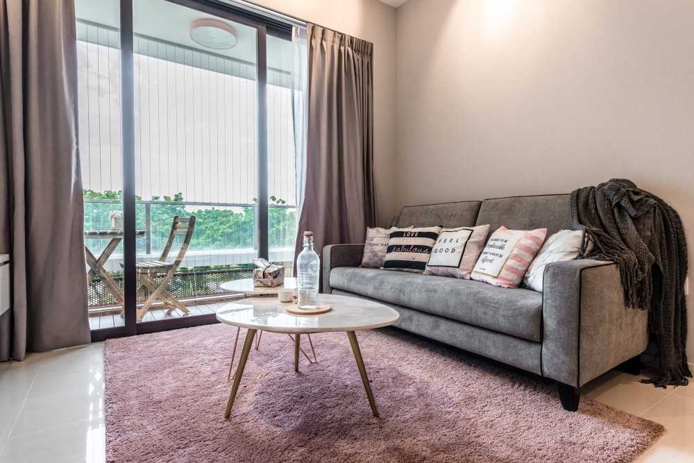 Modern Living Room with Cove Lighting and Sofa