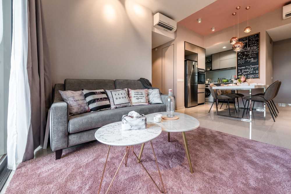 Modern Living Room with Cove Lighting and Sofa