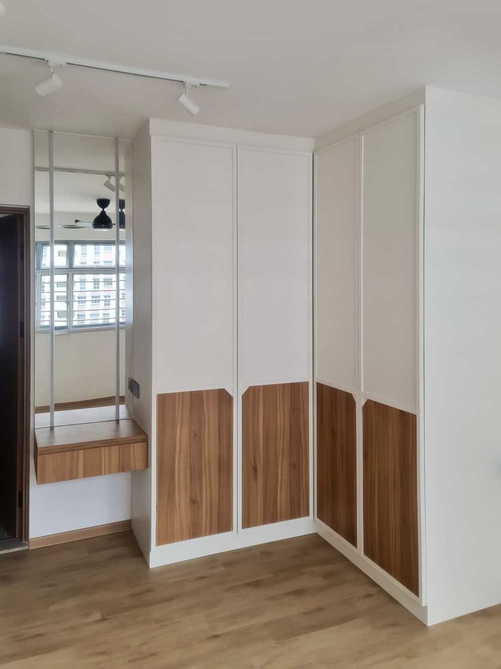 Scandinavian Bedroom with Wardrobe and Bedroom Dresser