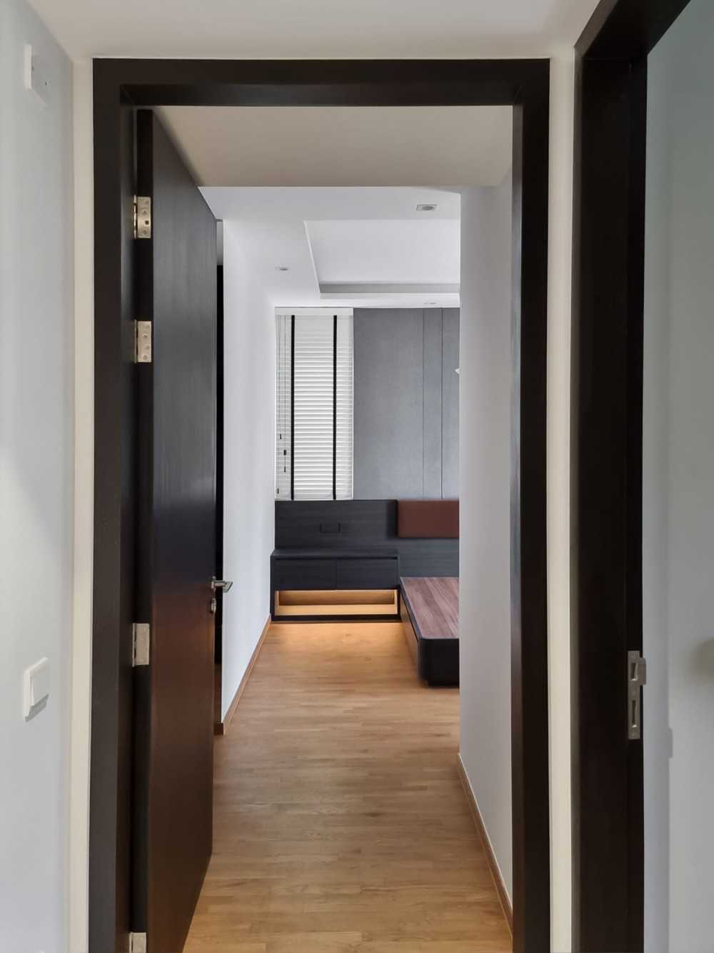 Scandinavian Bedroom with Paintings and Flooring