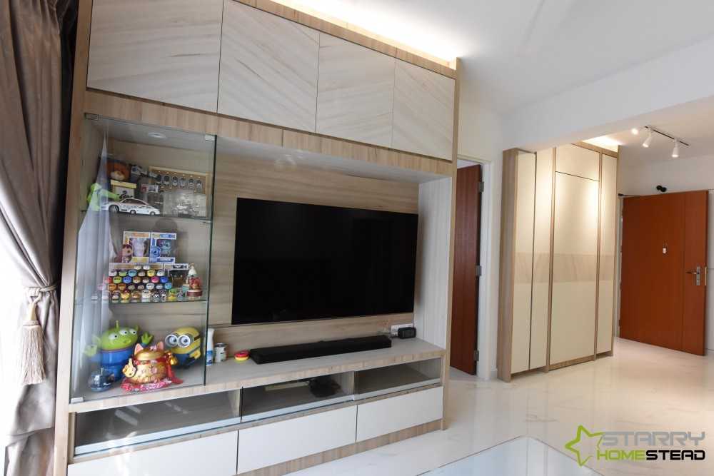 Scandinavian Living Room with TV Console and TV