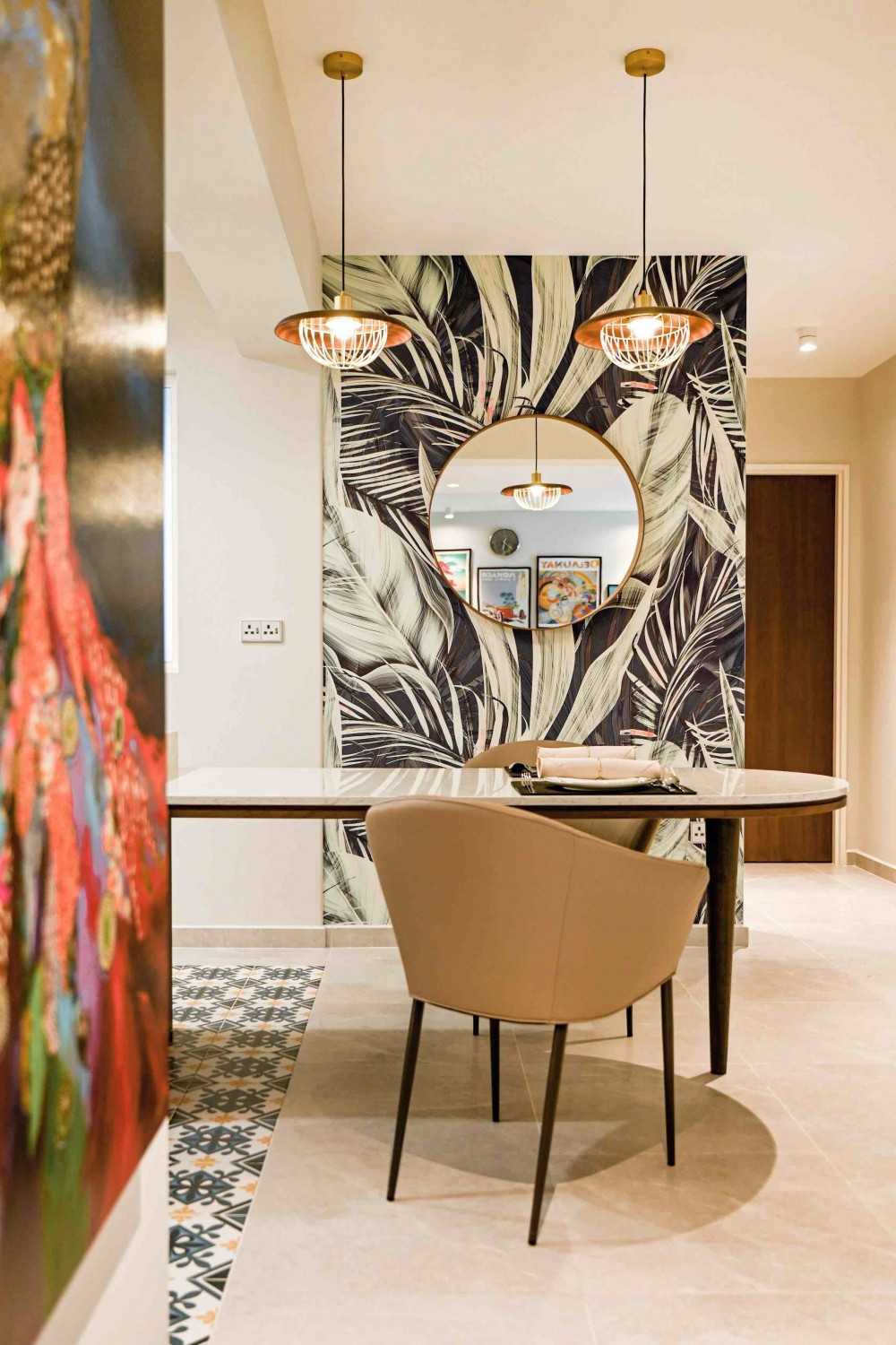 Eclectic Dining Room with Dining Table and Dining Chairs