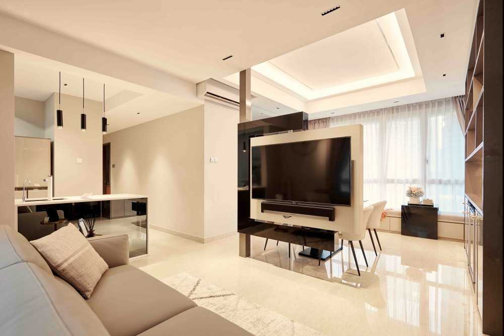 Modern Living Room with TV Console and Sofa