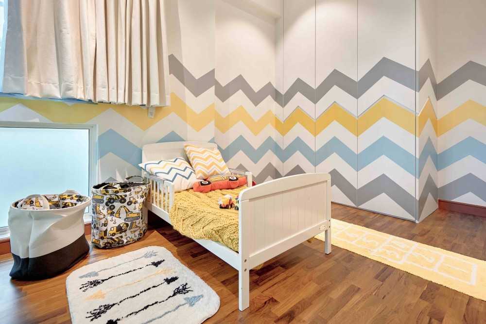 Transitional Kids Room with Children's Storage and Children's Furniture