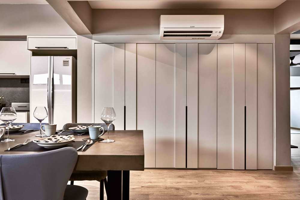 Industrial Kitchen with Kitchen Window and Kitchen Island