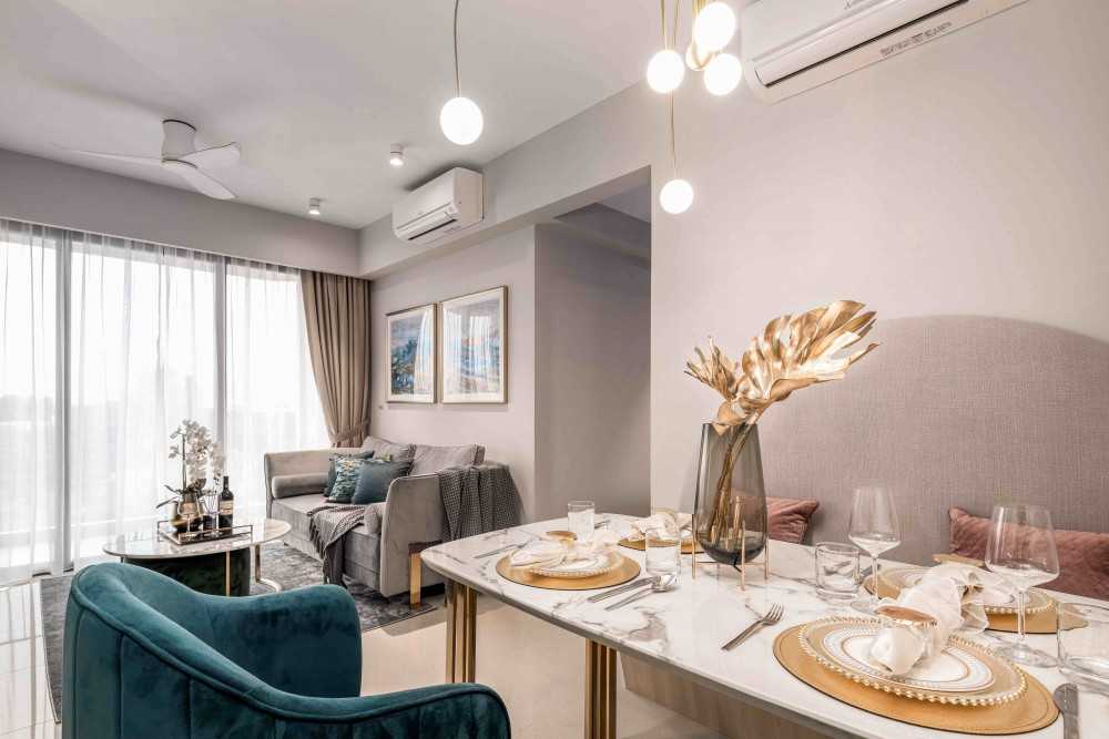 Eclectic Dining Room with Dining Table and Dining Chairs