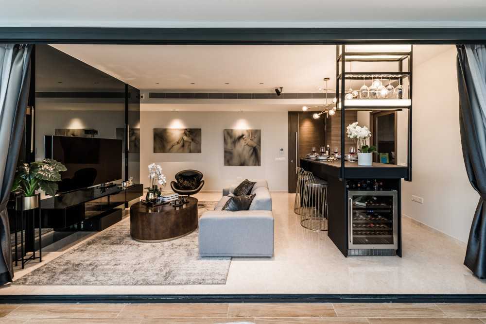 Modern Living Room with TV Console and Coffee Table