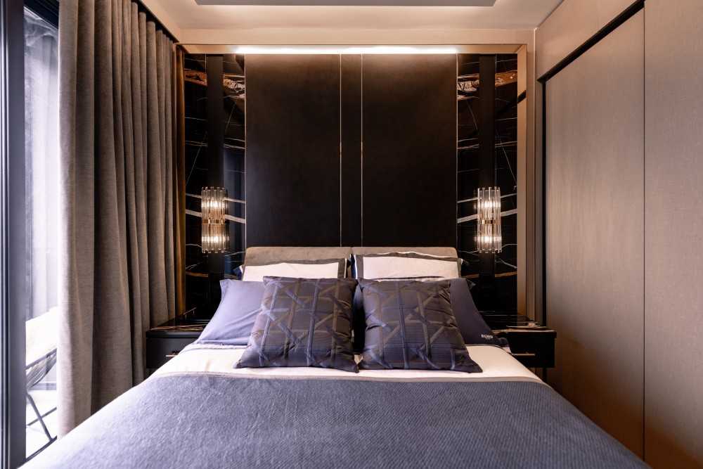 Contemporary Bedroom with Cove Lighting and Wardrobe
