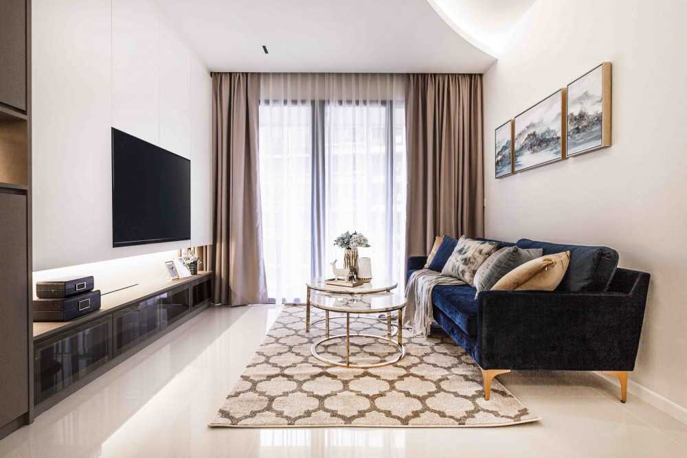 Modern Living Room with TV Console and Sofa