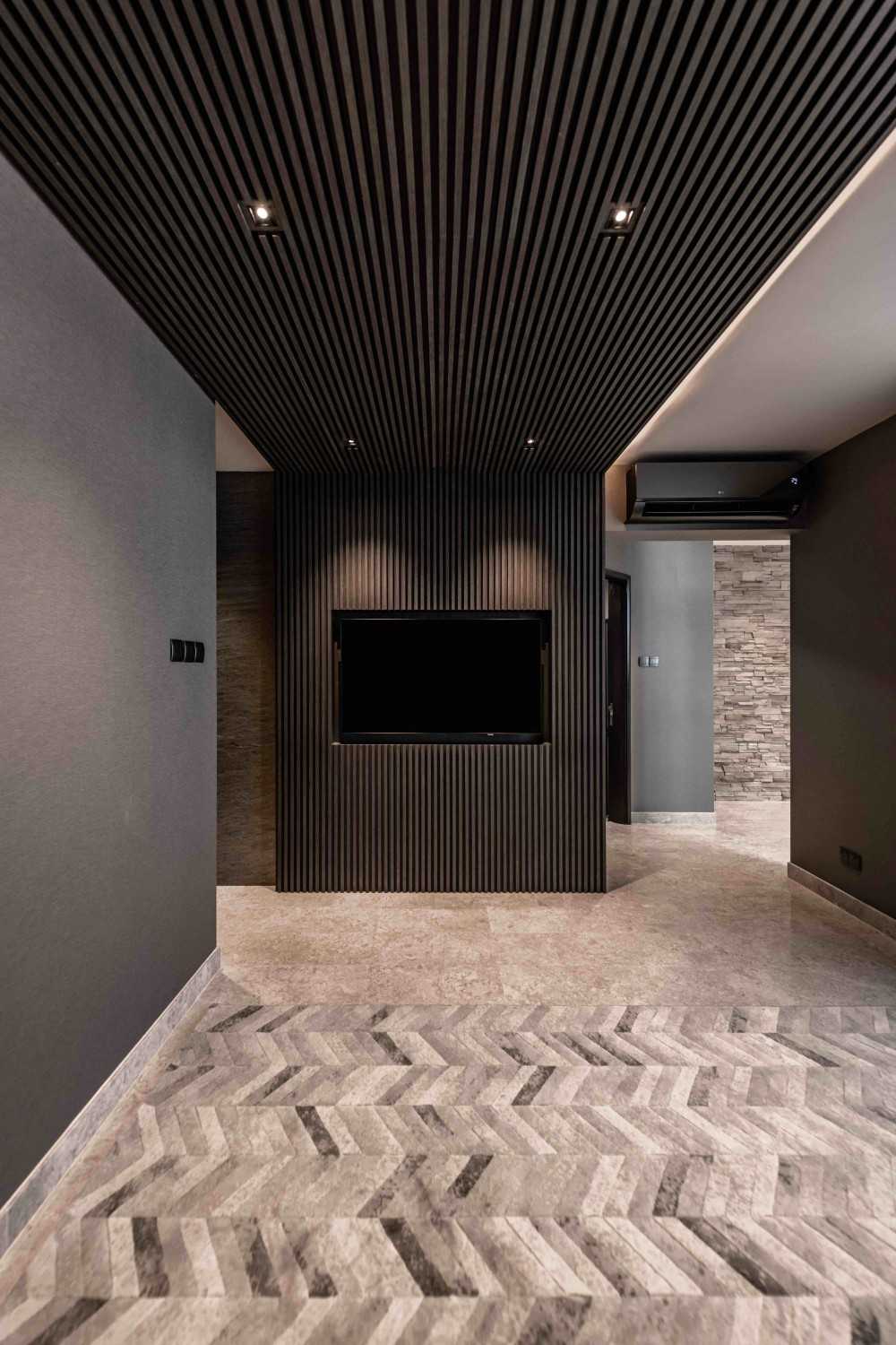 Modern Living Room with Feature Wall and Sofa