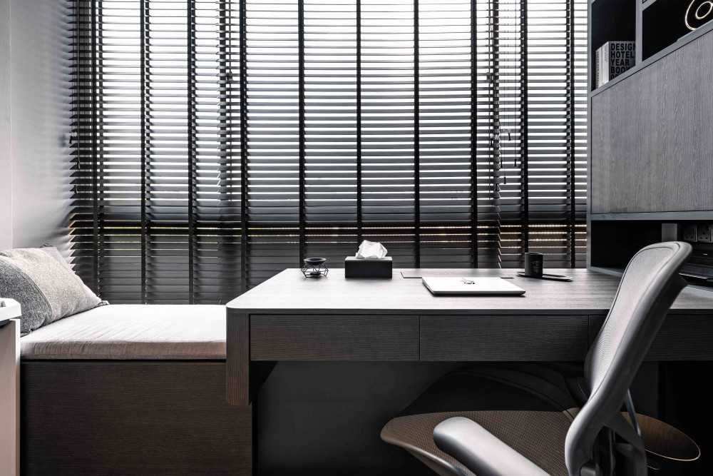 Modern Study with Bookshelf and Storage Cabinets