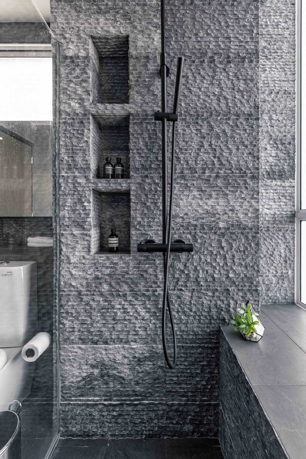 Modern Bathroom with Shower Screen and Bathroom Storage