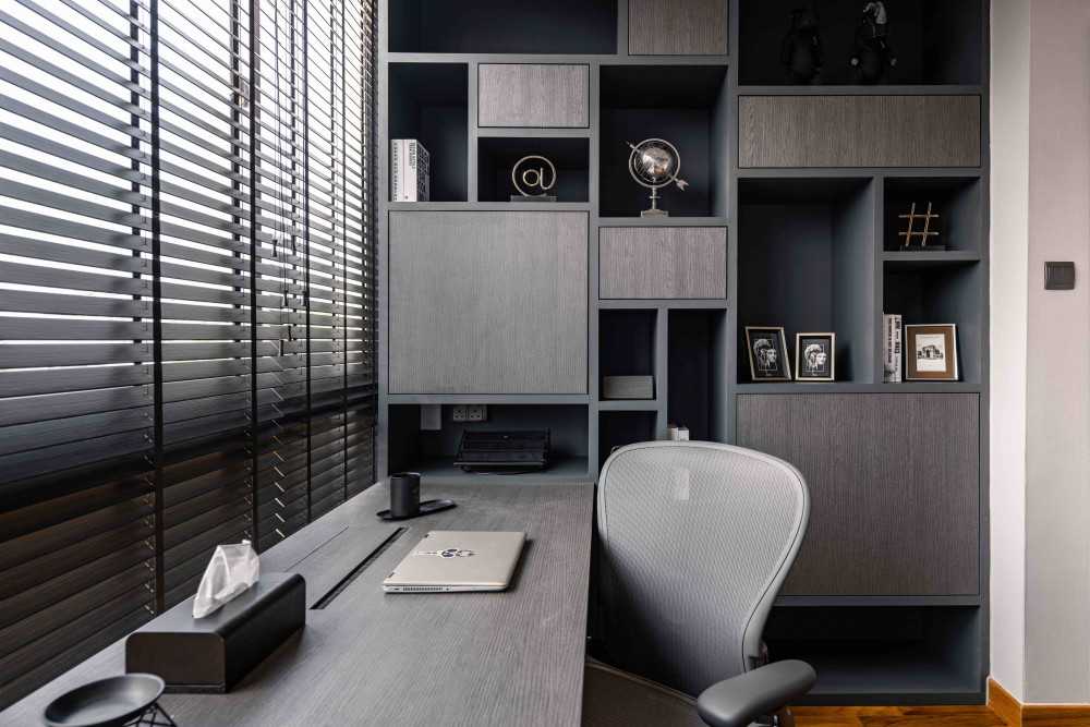 Modern Study with Desk and Desk Chairs