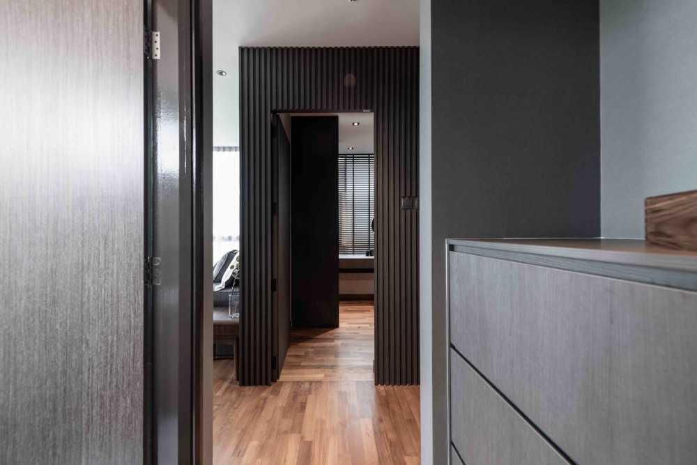 Modern Foyer with Artwork and Console Table